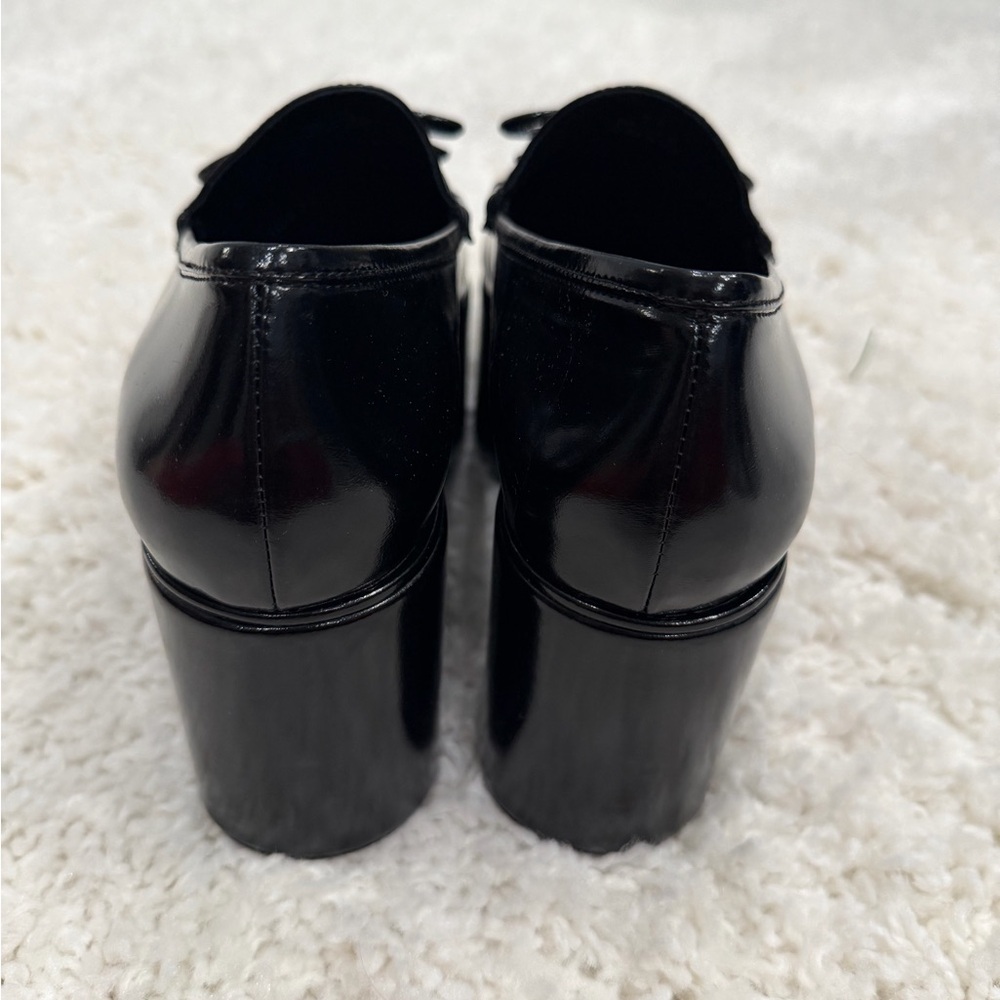 Jeffrey Campbell Black Platform Loafers with Bow - Picture 4 of 8